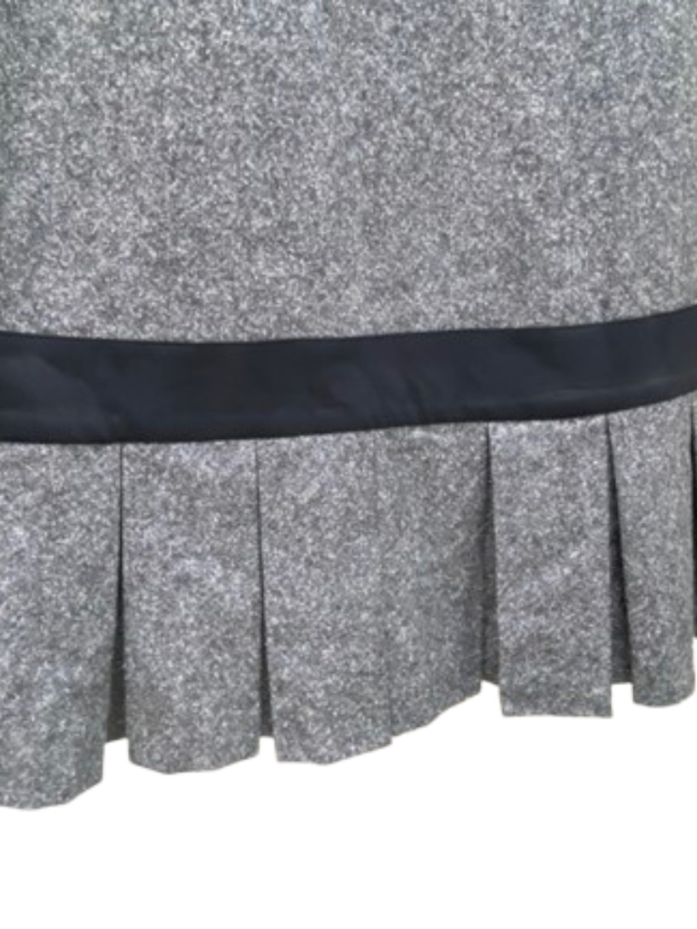 Vintage Pendleton Gray Tweed Drop-Waist Dress with Pleated Hem - Picture 2 of 5